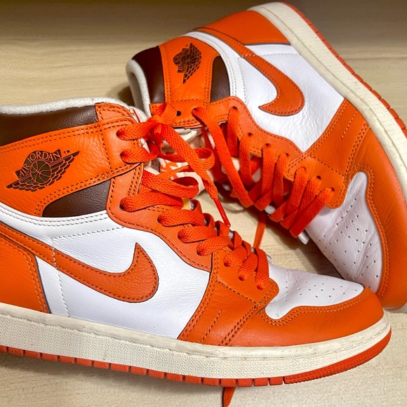 Jordan Shoes - Nike Air Jordan 1 Retro Women's Sneakers in Orange and White